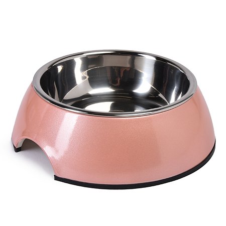 Миска для собак SuperDesign на меламиновой подставке 160мл Розовый перламутр 70141