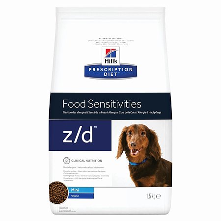 Корм для собак HILLS 1,5кг Prescription Diet z/d Mini для мелких пород диетический при пищевой аллергии