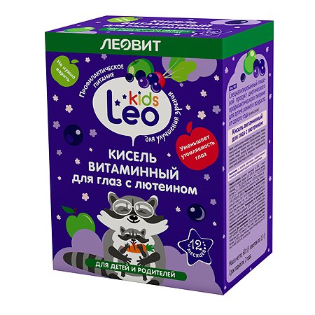 Кисель Леовит LeoKids витаминный для глаз с лютеином 12г*5пакетов
