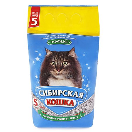 Наполнитель для кошек Сибирская кошка Эффект впитывающий 5л