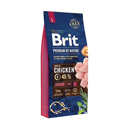 Корм для щенков Brit Premium 15кг для крупных пород курица
