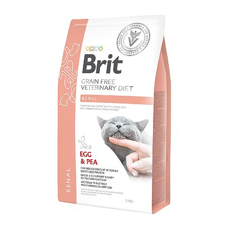 Корм для кошек Brit 2кг Veterinary Diet Renal беззерновой яйца-горох