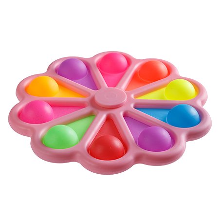 Игрушка-антистресс BABY STYLE сенсорная залипательные пузырьки Цветок спиннер мультиколор розовый