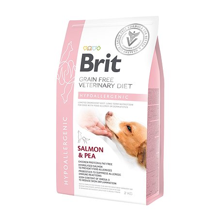 Корм для собак Brit 2кг Veterinary Diet Hypoallergenic беззерновой лосось