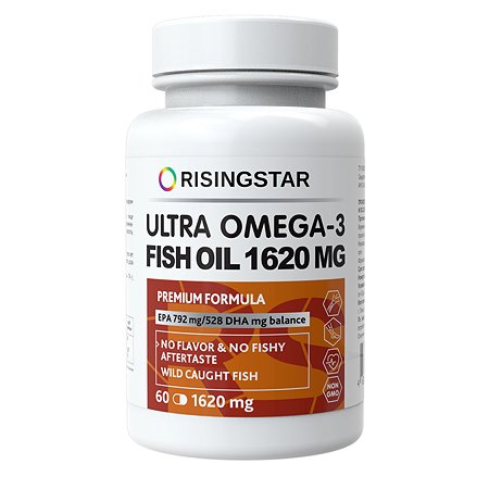 Биологически активная добавка Risingstar Омега-3 жирные кислоты высокой концентрации 1620мг*60капсул
