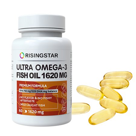 Биологически активная добавка Risingstar Омега-3 жирные кислоты высокой концентрации 1620мг*60капсул - фото 2