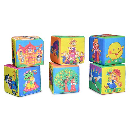 Кубики для малышей Русский стиль Веселые сказки 6шт Д-416-18