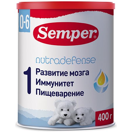 Смесь Semper Nutradefense Baby 1 молочная 400г с 0месяцев - фото 1