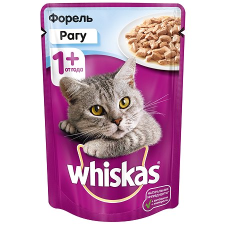 Корм влажный для кошек Whiskas 85г рагу с форелью пауч