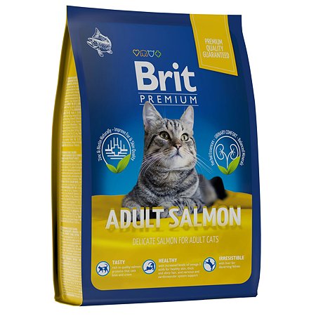 Корм для кошек Brit 2кг Premium Cat Adult Salmon с лососем сухой