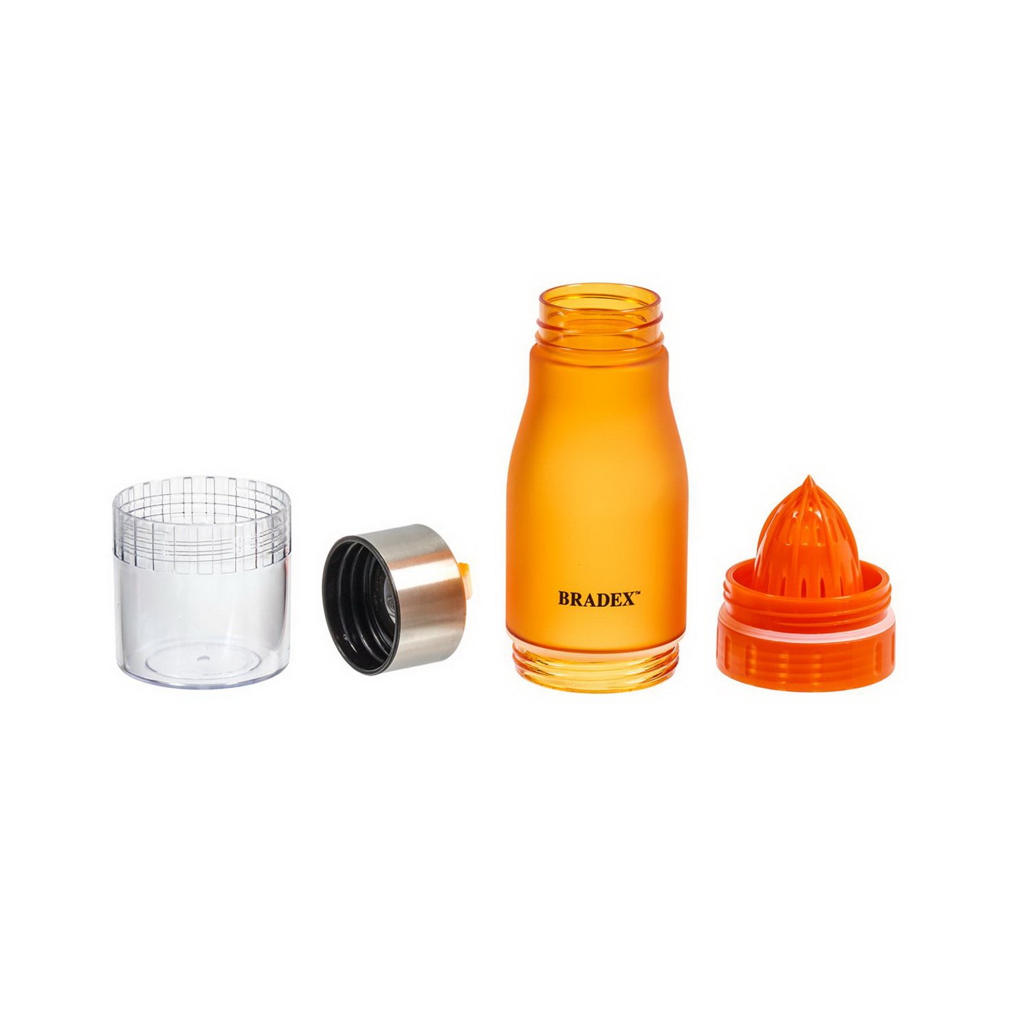 Бутылка для воды Bradex 0.6л оранжевая с соковыжималкой SF 0519 BRADEX - фото 3