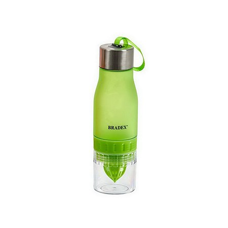 Бутылка для воды Bradex 0.6л салатовая с соковыжималкой SF 0520