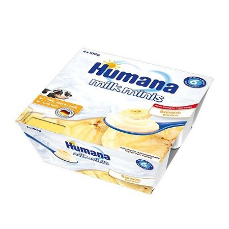 Десерт Humana молочный с бананом 100г*4шт с 8месяцев