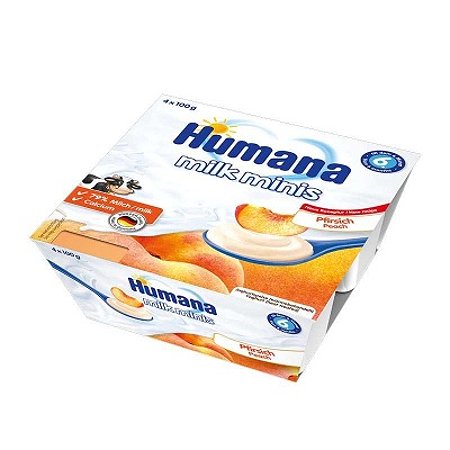 Десерт Humana молочный с персиком 100г*4шт с 8месяцев