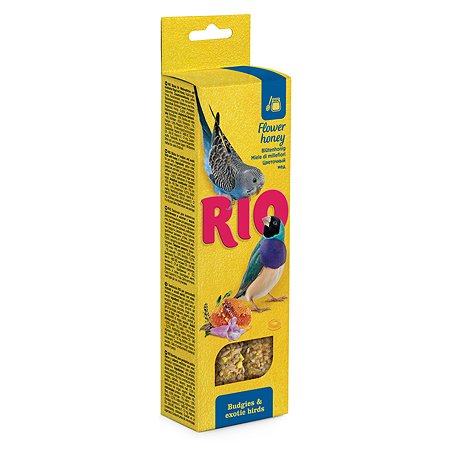 Лакомство для волнистых попугаев и экзотов RIO Палочки с медом 2шт*40г