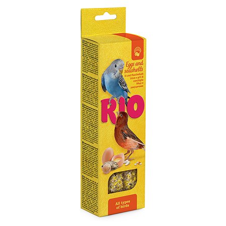 Лакомство для птиц RIO Палочки с яйцом и ракушечником 2шт*40г