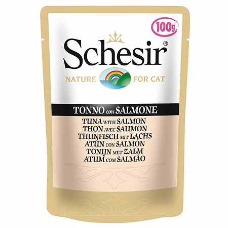 Корм для кошек Schesir тунец с лососем консервированный 100г