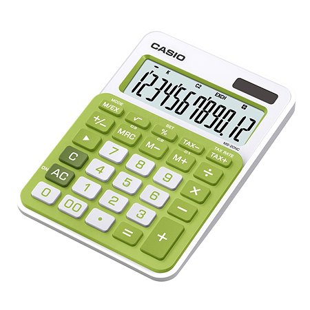 Калькулятор Casio MS-20NC-GN-S-EC настольный 12разрядный Зеленый