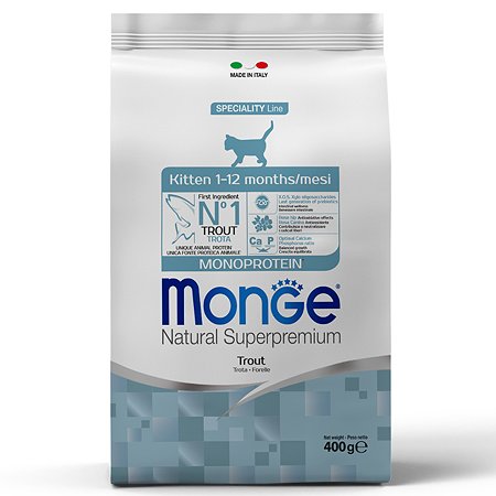 Корм для котят MONGE Cat Monoprotein форель 400г