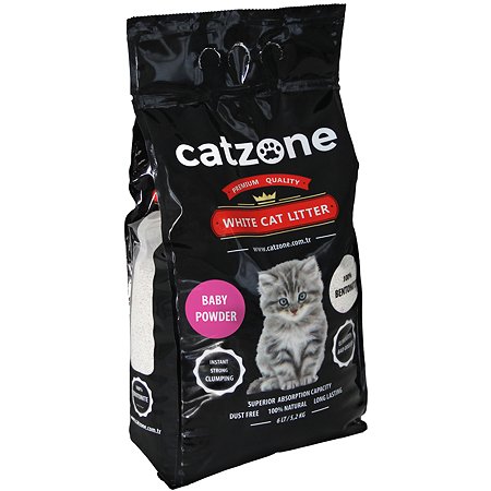 Наполнитель для кошек Catzone комкующийся бэйби паудэр 5.2кг