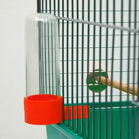 Клетка для птиц Пижон цвет хром укомплектованная 41х30х65 см изумрудная - фото 13