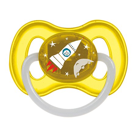 Пустышка Canpol Babies Space круглая латексная 0-6 месяцев Желтая