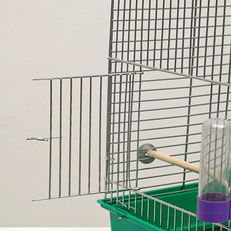 Клетка для птиц Пижон хром укомплектованная 41х30х76 см изумрудная - фото 6