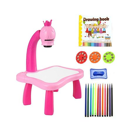 Проектор Uniglodis детский для рисования со столиком розовый