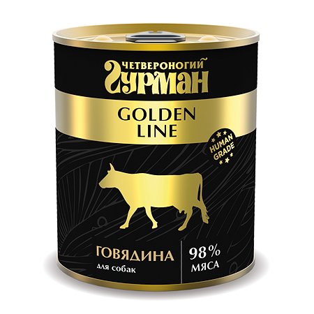 Корм для собак Четвероногий Гурман Golden говядина натуральная в желе 340г