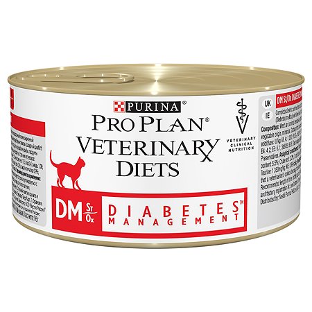 Корм для кошек Purina Pro Plan Veterinary diets DM при диабете консервированный 195г