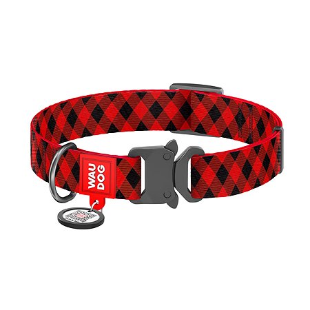 Ошейник для собак Waudog Nylon Шотландка средний Красный 5086