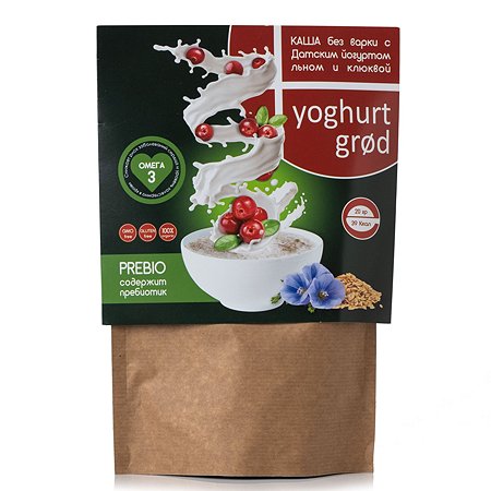 Каша Сиб-КруК Yoghurt grod льняная йогуртовая с цукатами ягод клюквы 300гр