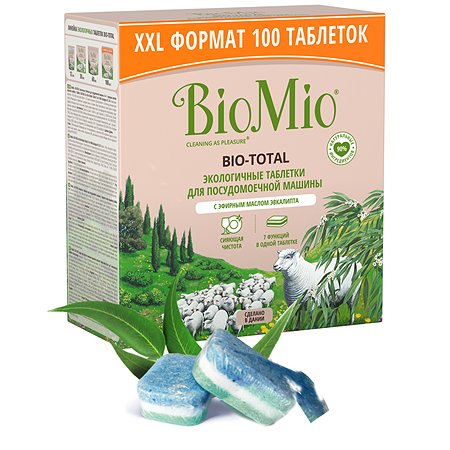 Таблетки для посудомоечной машины BioMio Bio-Total Эвкалипт 100шт - фото 1