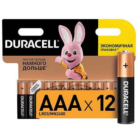 Батарейки Duracell Basic ААA/LR03 2шт