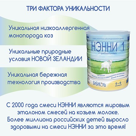Молочная смесь Бибиколь 1 с пребиотиками на основе козьего молока 800 г с 0-6 мес - фото 4