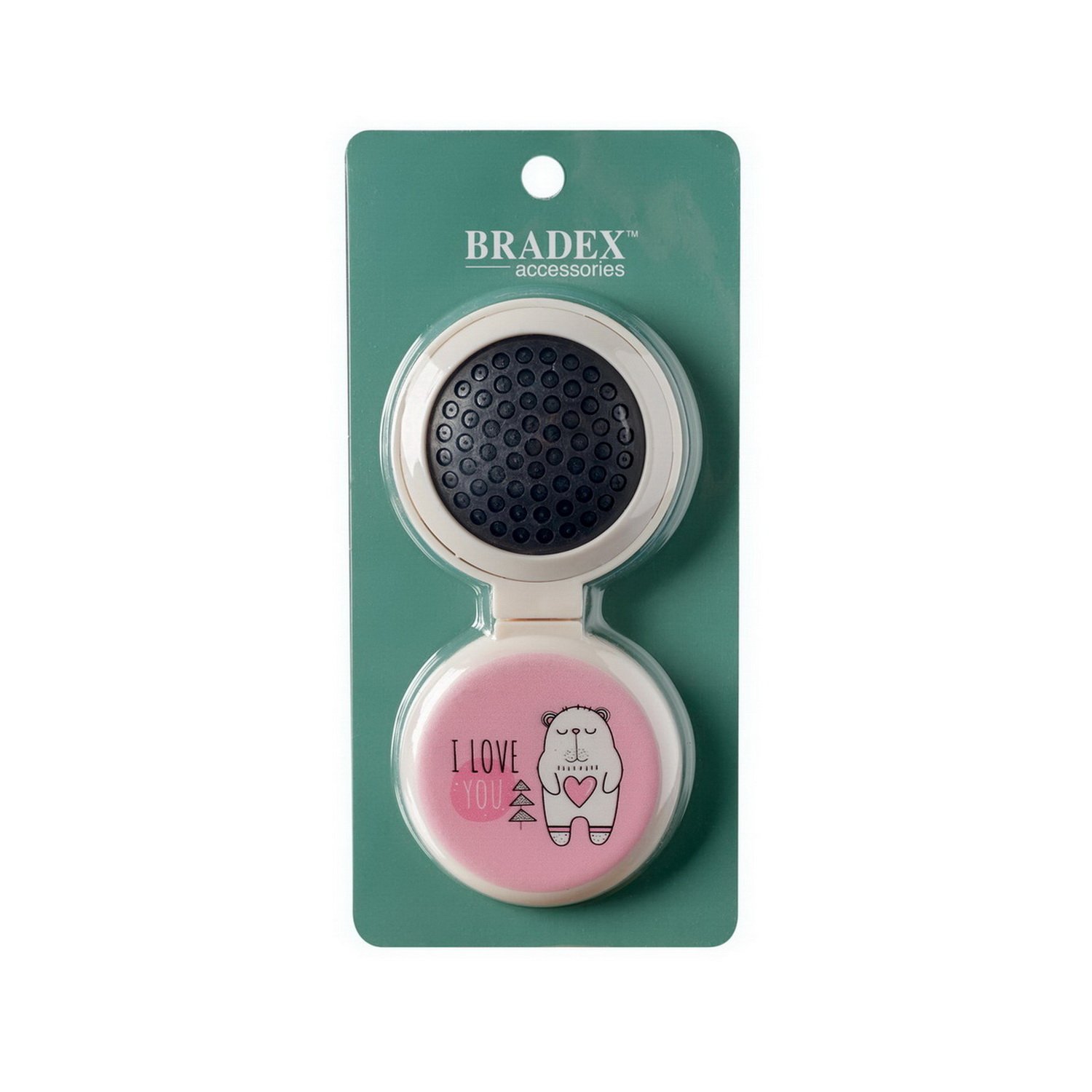 Расческа для волос Bradex с зеркалом Влюбленный мишка складная BRADEX - фото 3