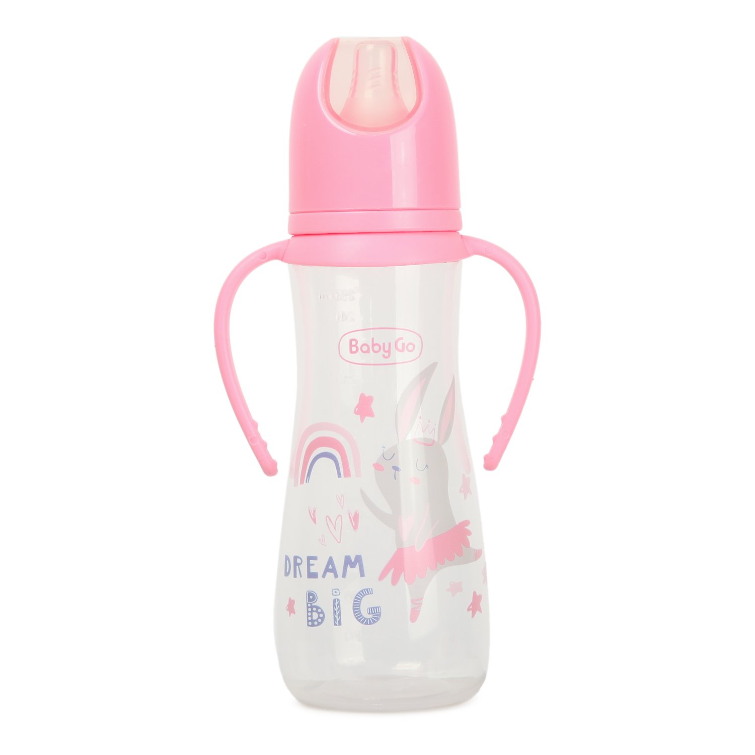 Бутылочка BabyGo с ручками 250мл Pink Z-001B - фото 1