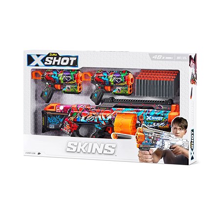 Набор игровой X-SHOT  Скинс Бластеры 3шт 36524 - фото 13