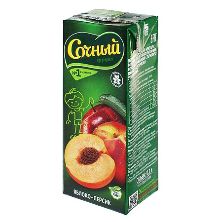Нектар Сочный фрукт яблоко-персик 200мл с 4месяцев