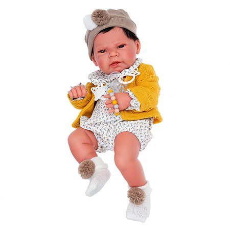 Кукла-пупс Antonio Juan Элис в желтом 42 см виниловая - фото 1