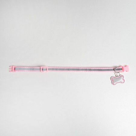 Ошейник Пушистое счастье светоотражающий 30 х 1 см капрон розовый - фото 2