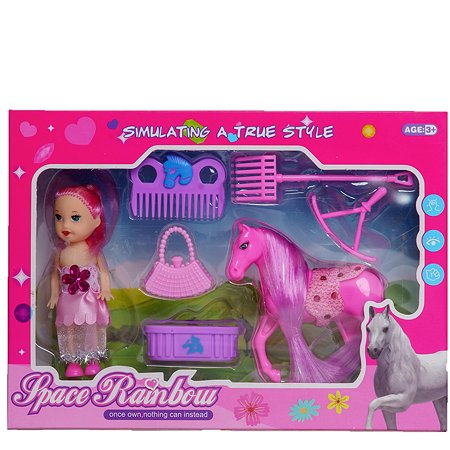 Кукольный набор EstaBella c розовой лошадкой и аксессуарами