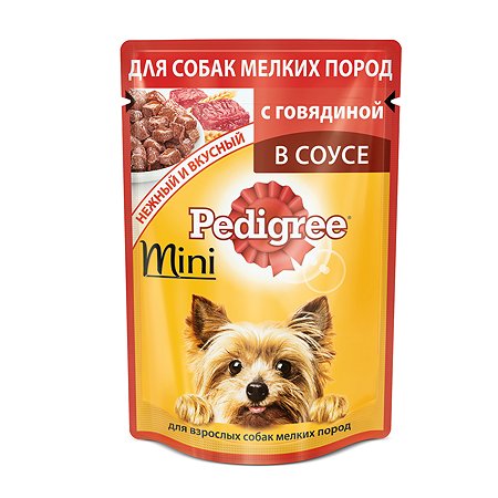 Корм для собак Pedigree для мелких пород с говядиной в соусе пауч 85г