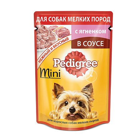 Корм для собак Pedigree для мелких пород с ягненком в соусе пауч 85г