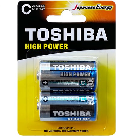 Батарейки Toshiba LR14 щелочные alkaline Дюймовочка High Power 2шт C 1.5V