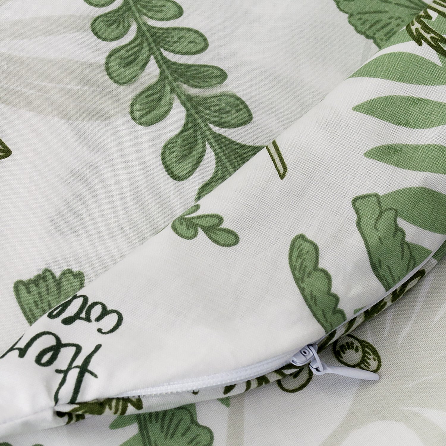 Подушка для беременных Amarobaby Mild design edition Зеленые листья U-образная Белый-Зеленый - фото 5