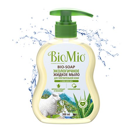 Мыло жидкое BioMio Bio-Soap с гелем алоэ вера 300мл - фото 1