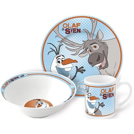 Набор керамической посуды STOR в подарочной упаковке Snack Set Olaf & Sven Orange (3 шт.)