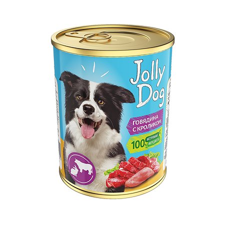 Корм для собак Зоогу Зоогурман Jolly Dog говядина с кроликом консервированный 350г