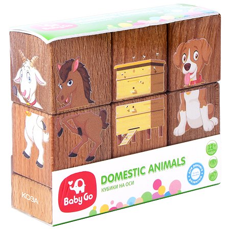 Набор кубиков BabyGo Домашние животные на оси 15204 - фото 12
